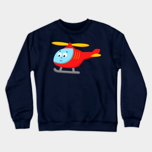 Red Chopper Helicopter Toddler Boys Girls Crewneck Sweatshirt